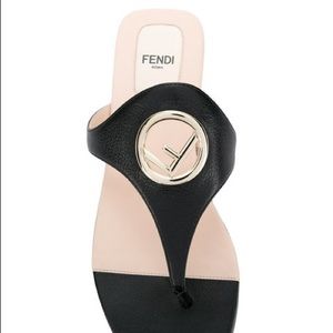Fendi Bianca F pendant sandal black